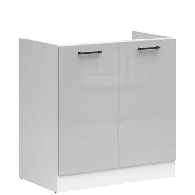 Cabinet under the sink JUNONA LINE DK2D/80/82 BRW light gray gloss